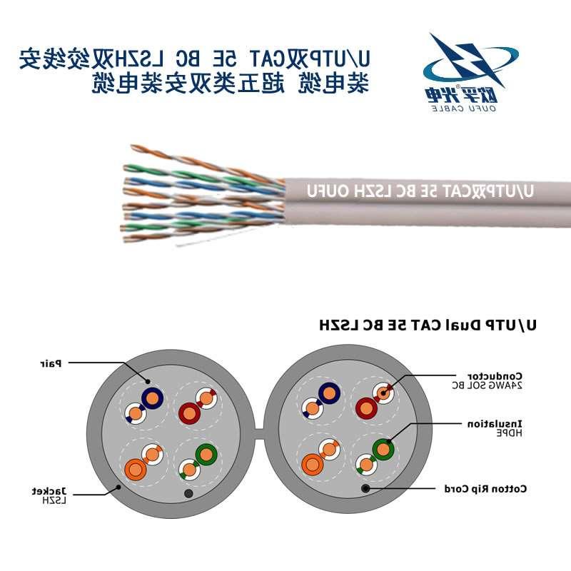 台湾U/UTP超五类双4对非屏蔽电缆(24AWG)